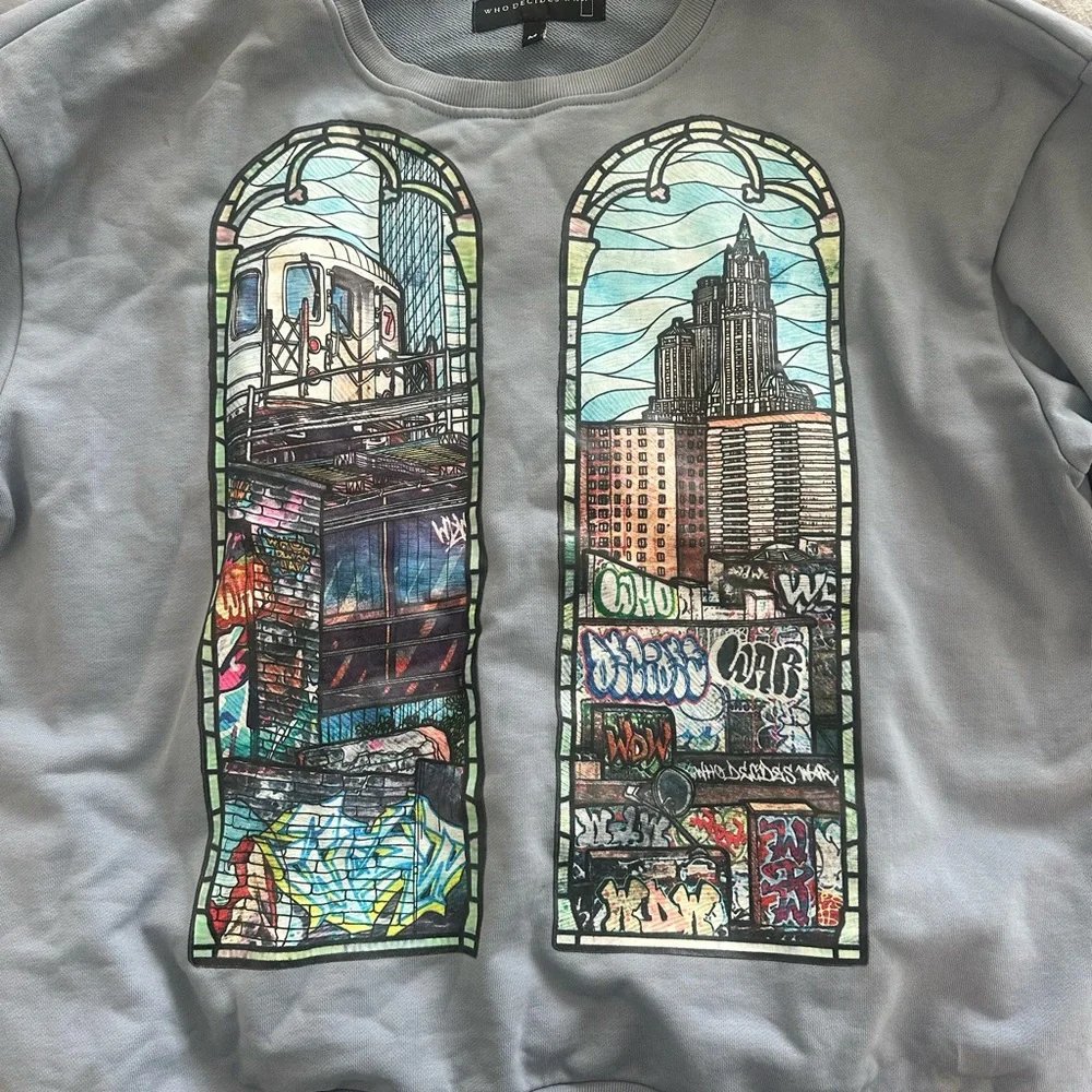 Who Decides War Politics As Usual Crewneck Sweater sz Medium - Picture 3 of 7